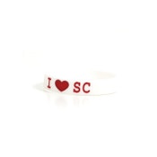 USC Trojans White I Heart USC Silicon Wristband